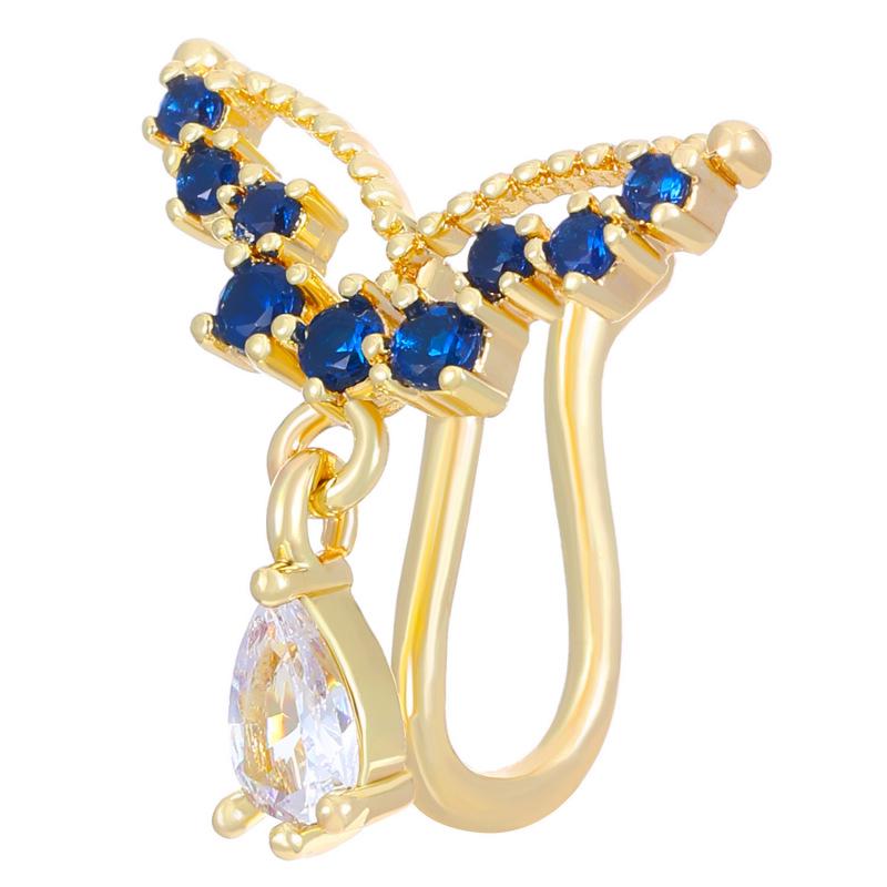 Trendy U-Shaped Copper Zircon Nose Ring - No Piercing Required