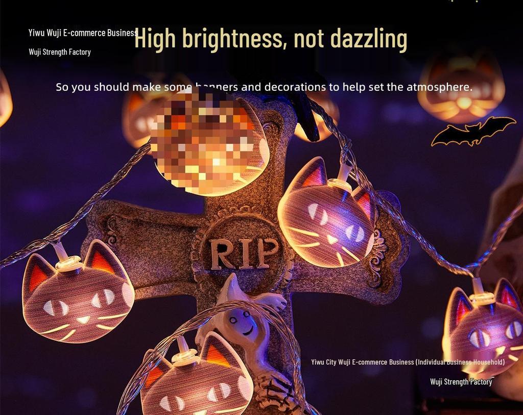 Light-Up Pumpkin String Lights for Halloween Decor and Party Ambiance