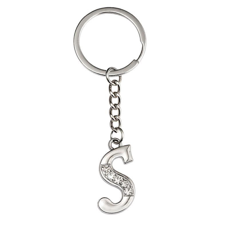 Porte-clés Mode Alphabet A-Z Charms Lettre Tendance Créatif Porte-clés 26 Initiales Pendentif Accessoires de Décoration de Sac à Dos Cadeau