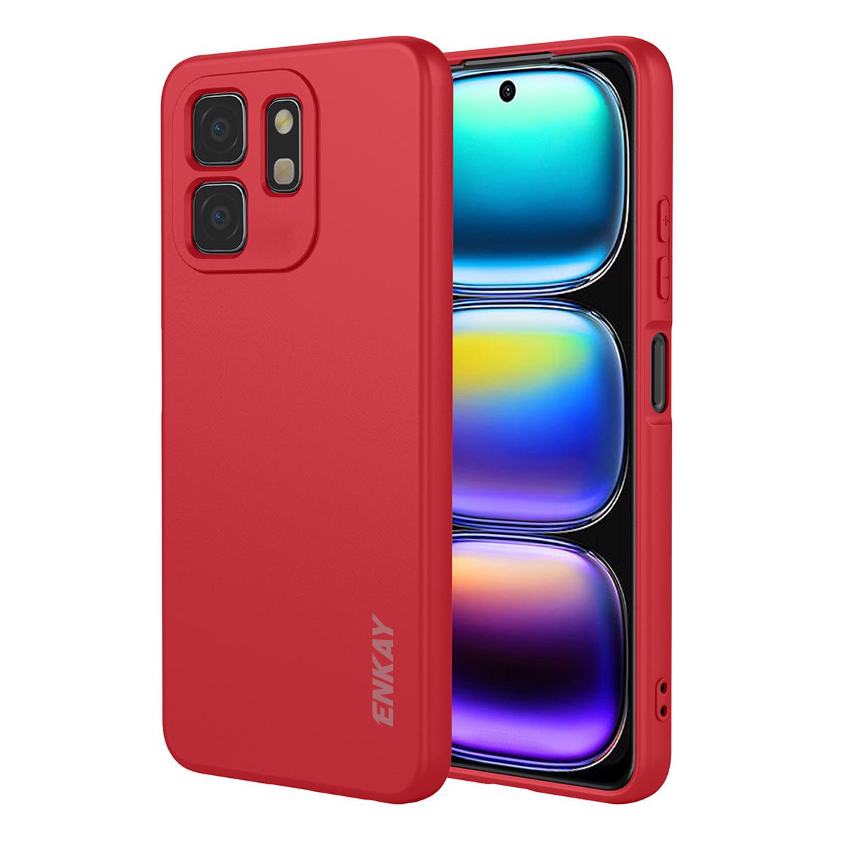 

Силиконовый чехол ENKAY HAT PRINCE с прямыми краями для Infinix Smart 9 4G/Infinix Smart 9 HD 4G/Infinix Hot 50i 4G Задняя крышка для мобильного телефона Red