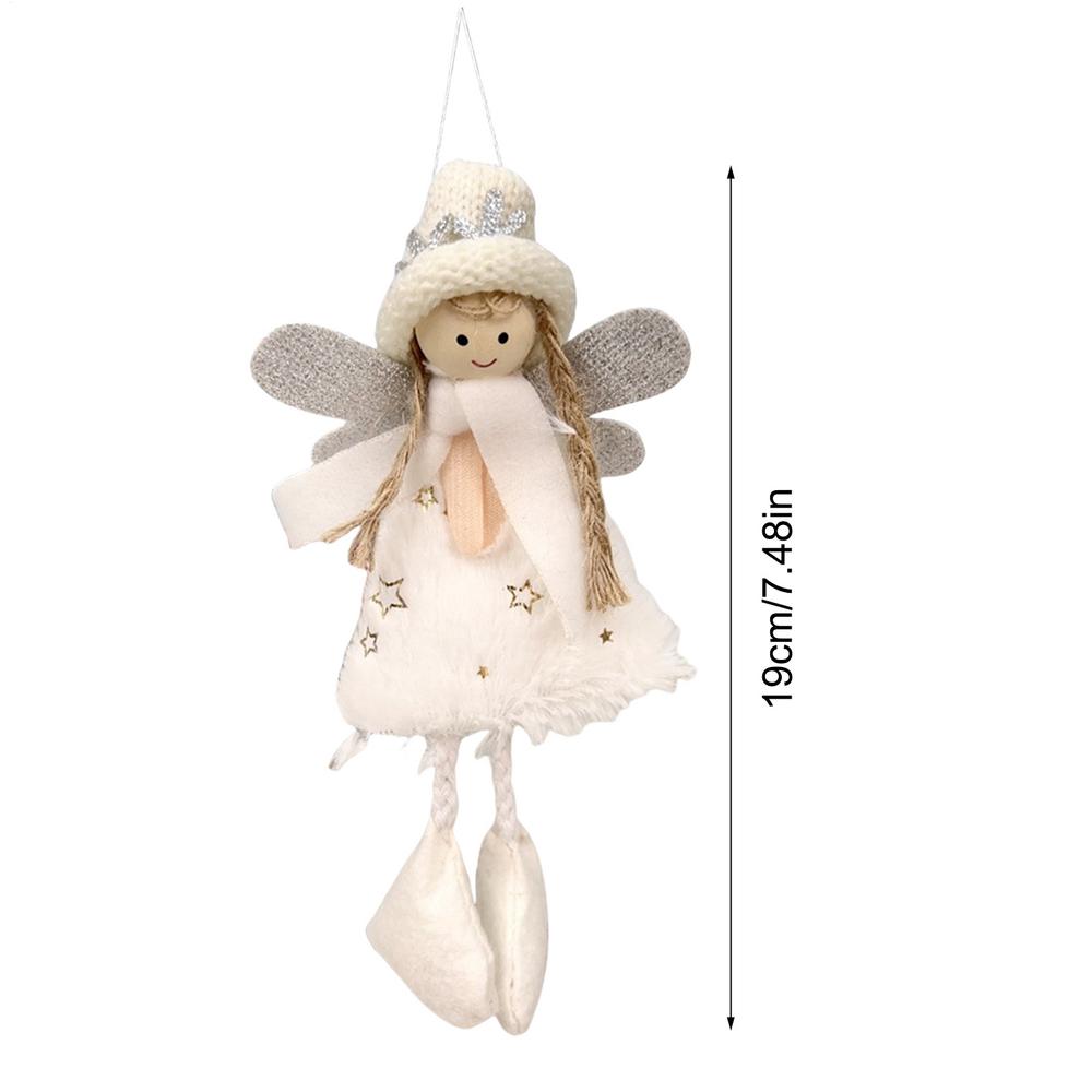 Christmas Angel Ornaments For Tree Plush Angel Wings Decor Angel Doll Pendants Christmas Angel Wings Ornament For New Year