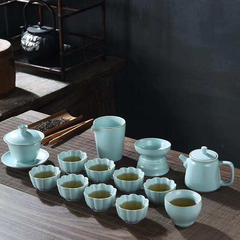 Zhuijia Ru Kiln Celadon Ceramic Kung Fu Tea Set