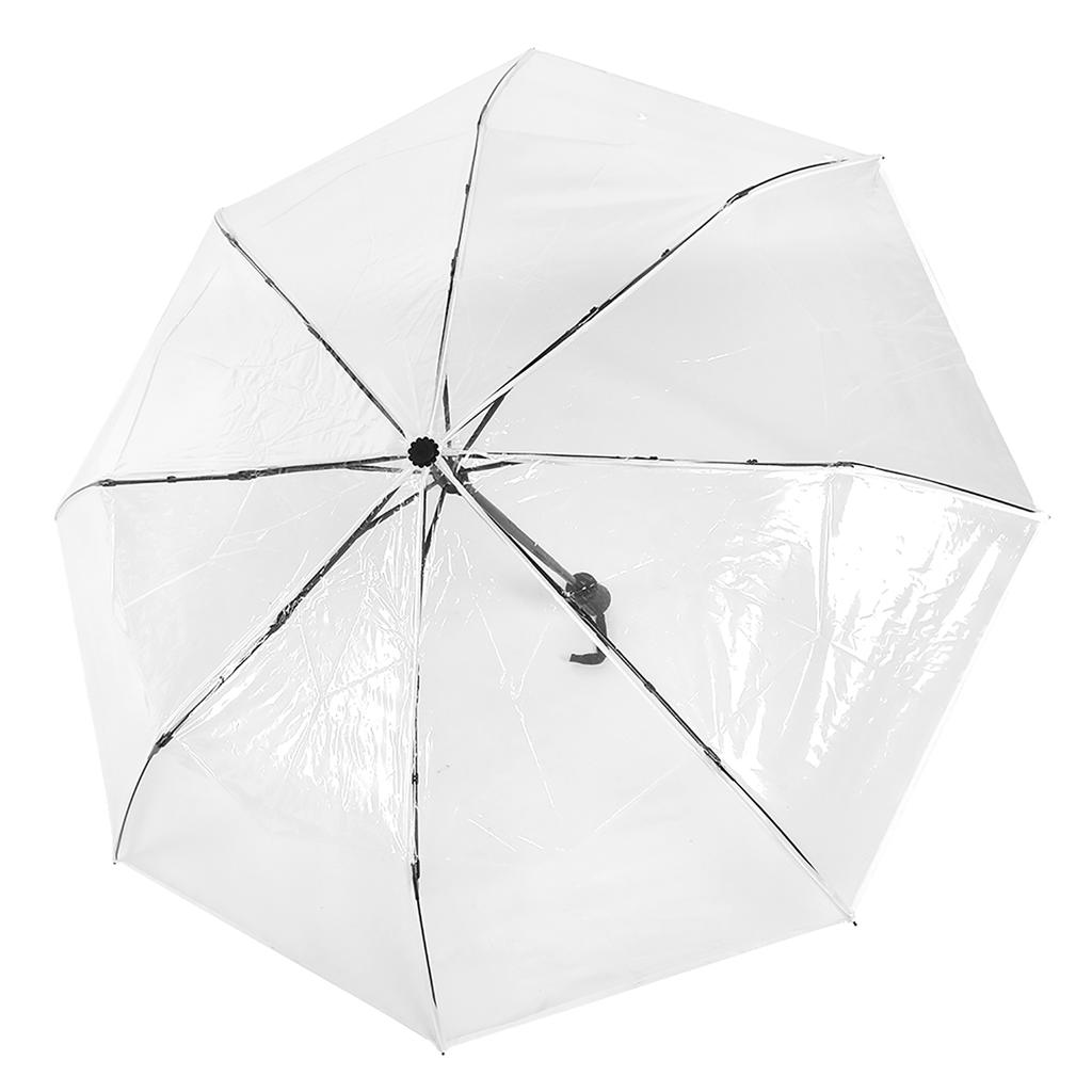 Portable Fashionable Transparent Automatic Three Folds Folding Rain Umbrella for Outdoor