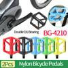 2Pcs/Set Nylon Bicycle Pedal Anti-slip Mountain Bike Pedals Dustprood Waterproof Seal Double Bearing Pedal MTB Bike Accessories