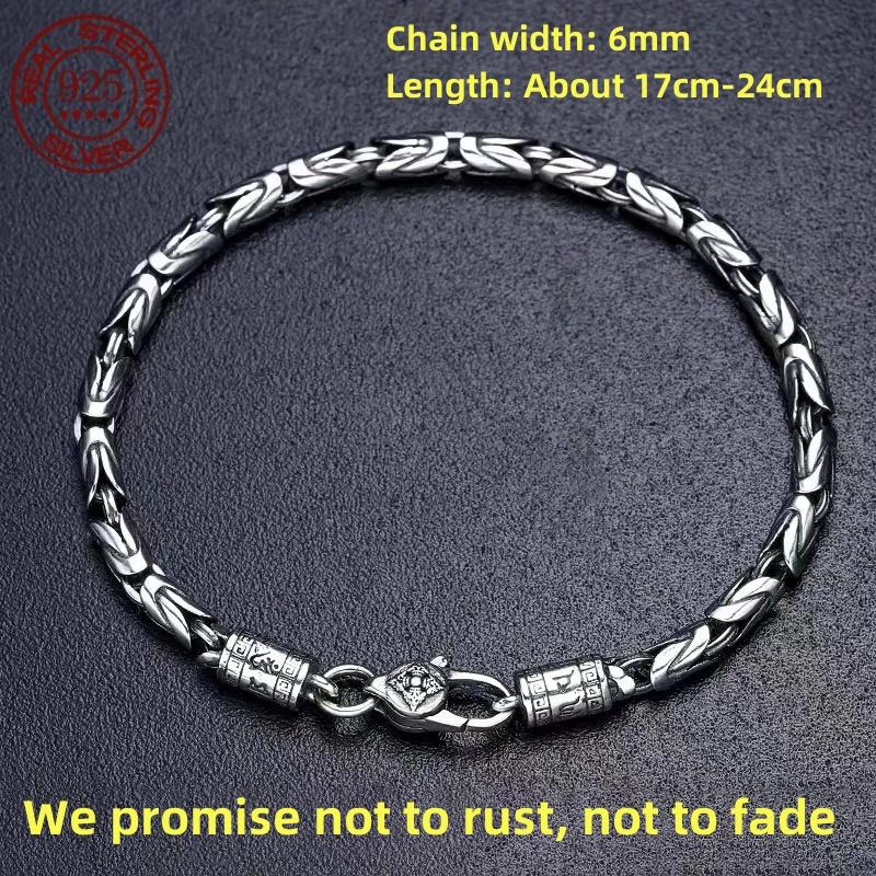 Stříbrný náramek Horusovo oko boha Kubánský S925 Pánská móda Hip Hop Jednoduchý dárek Módní šperky Doplňky