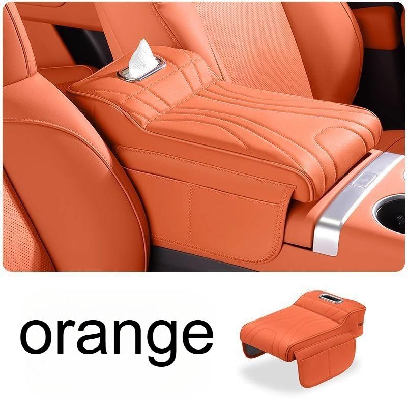 1pcs Car Center Console Armrest Cushion Thickened Arm Rest Box Pad With Side Extension Cushion And Tissue Holder