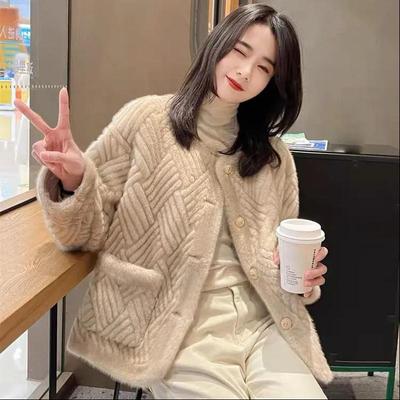 New Fur and Fur Integrated Imitation Mink Fur and Grass Coat Women's Round Neck Small Fragrant and Environmentally Friendly Fur Top