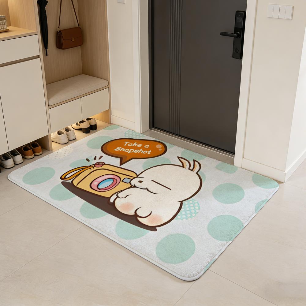 Anime M-MashiMaro Floor Mat Flannel Door Mat Non-Slip Absorbent Washable Indoor Home Rug