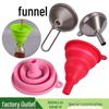 Silicone Telescopic Folding Funnel - High Temp Resistant Stainless Steel Long Neck for Liquid Dispensing In Kitchen
