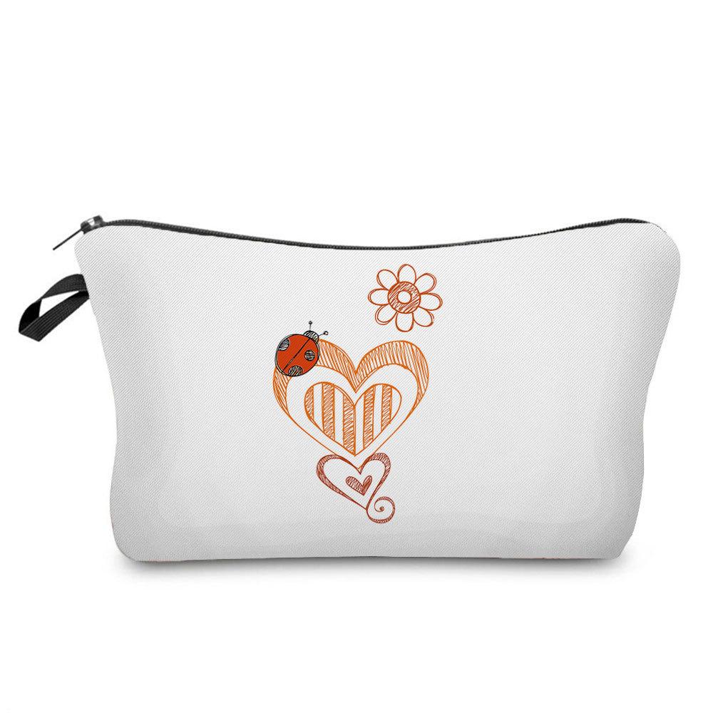 Women Love Print Cosmetic Bag Toiletries Organize Travel Storage Case  6385