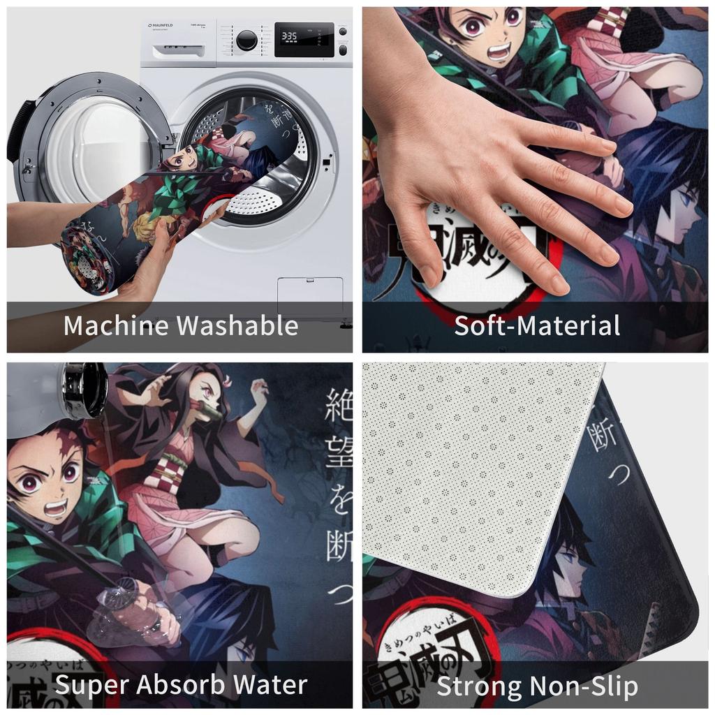 Demon Slayer Kimetsu No Yaiba Boden Tür Küche Badezimmer Matten Rutschfest Außen Fußabtreter Garten Eingang Teppich Teppich Fußmatte