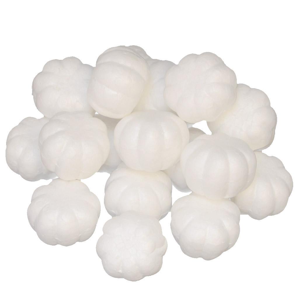 White Foam Pumpkin Polystyrene Craft Balls Craft Decoration Balls for DIY , Household, Halloween Decorations 28 x 40mm