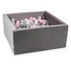 Dry Ball Pit 400 Pieces 90x90x40 Velvet Lilac: Pearl, Transparent, Silver, Light Pink