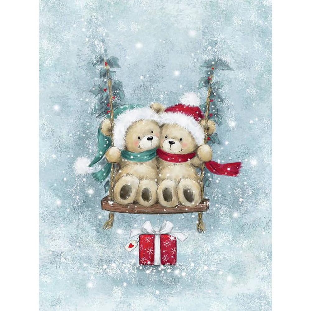 Diamond Painting Christmas Teddy Bear Picture Of Rhinestone Diamond Embroidery Cartoon Mosaic Handmade Christmas Gift