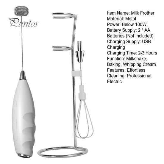 Milchaufschäumer, elektrischer Mixer, Edelstahl-Mixer, 2-in-1, wiederaufladbar, Schneebesen, Schaumbereiter für Kaffee, Latte, Cappuccino, heiße Schokolade, Matcha