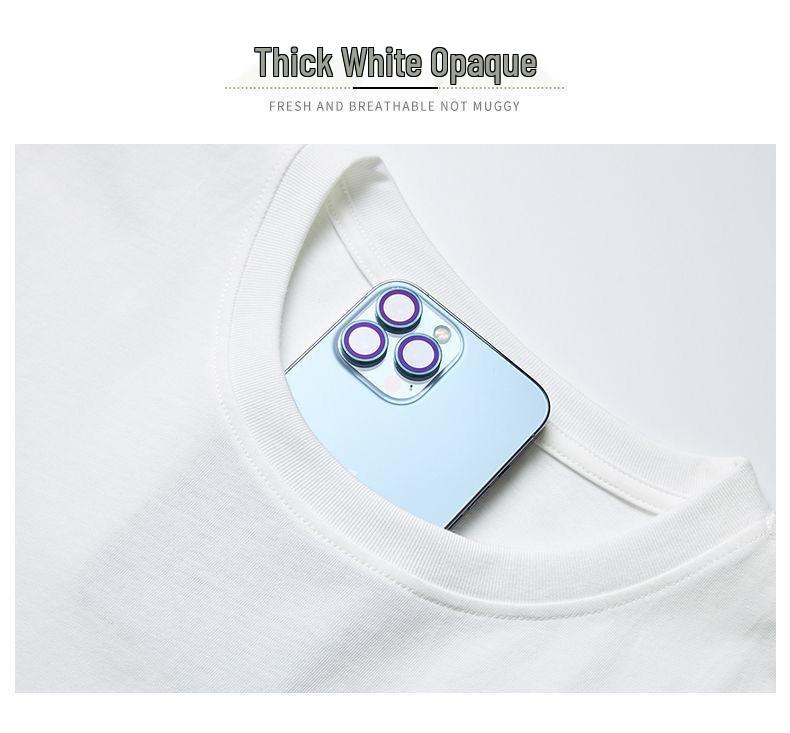 Camiseta de Algodón para Hombre y Unisex de Manga Corta y Cuello Redondo - Moderna, Corte Holgado, Ropa Deportiva, Blanca