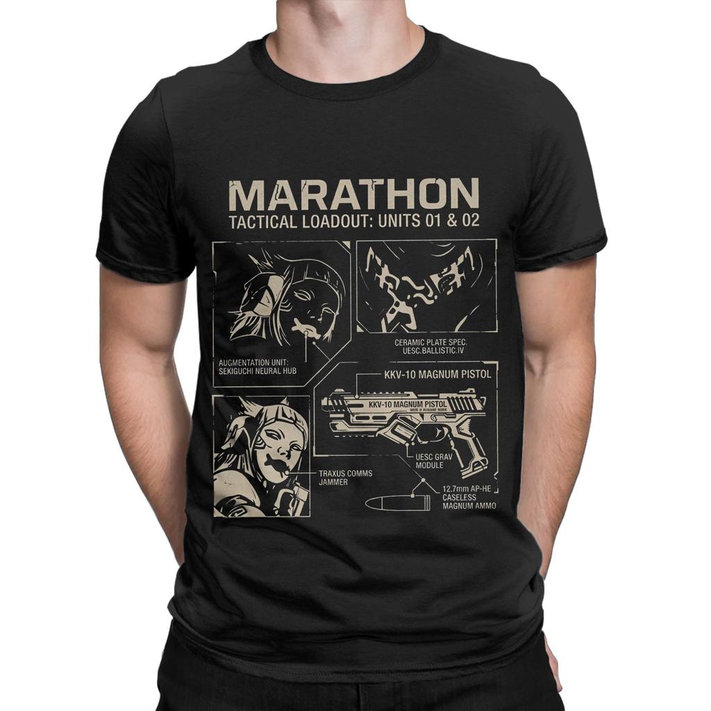 Game Marathon Printed T Shirts for Unisex Women 100 Cotton Tee Shirt Clothing
