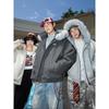 Unisex Retro Fur Collar Hooded Cotton Jacket - Winter Warm Thickened Outerwear