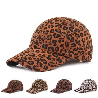 Leopard Print Hat Wome Winter Warm Baseball Cap