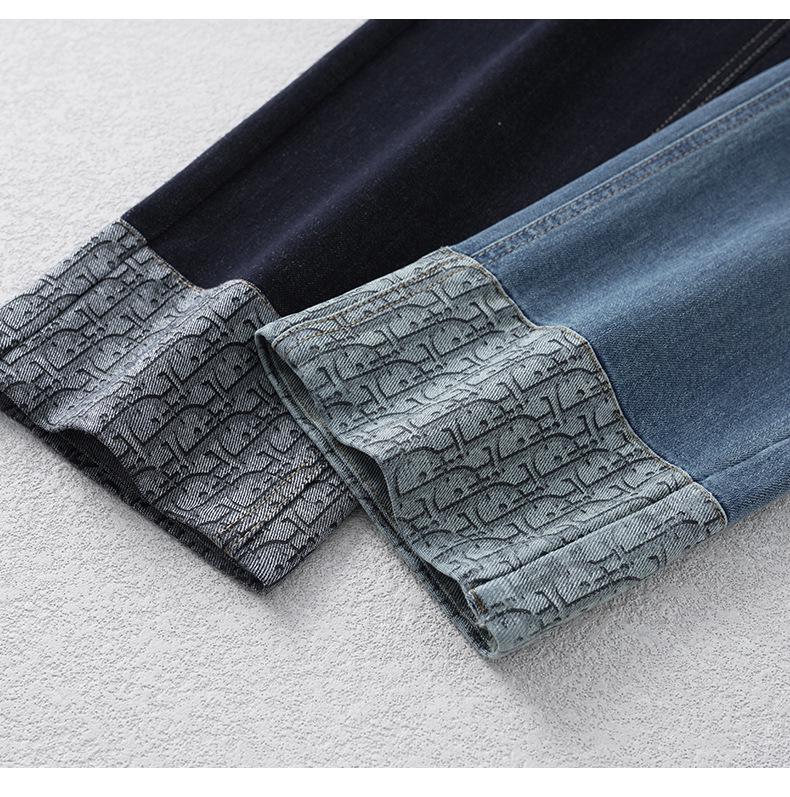 2025 New Spring Women's High-Waisted Blue Slimming Harem Jeans - Cuffed, Cropped, and Loose-Fit Cigarette Pants