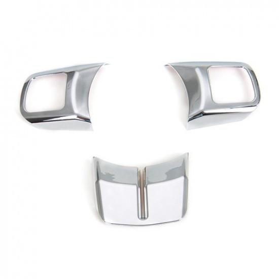 Inner Steering Wheel Moulding Trim Cover Kit for Jeep Wrangler JK 2011-17 Chrome