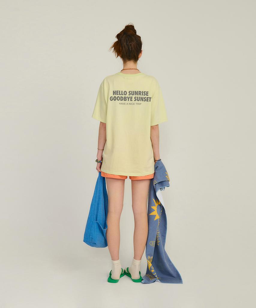 HELLO SUNRISE 90S Logo Tee_Pale Green