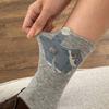 Women's Quirky 3D Cat Design Socks - 3 Pairs for Spring, Autumn, Winter