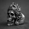 Unique Indian Crown Skull Ring Domineering Skull Ring
