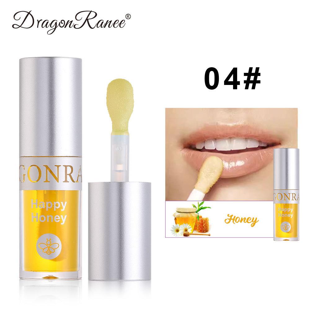 Dragon Ranee Large Brush Head Crystal Jelly Lip Oil Hydration, Moisturizing, Fade Lip Lines, Transparent Fruit Lip Gloss