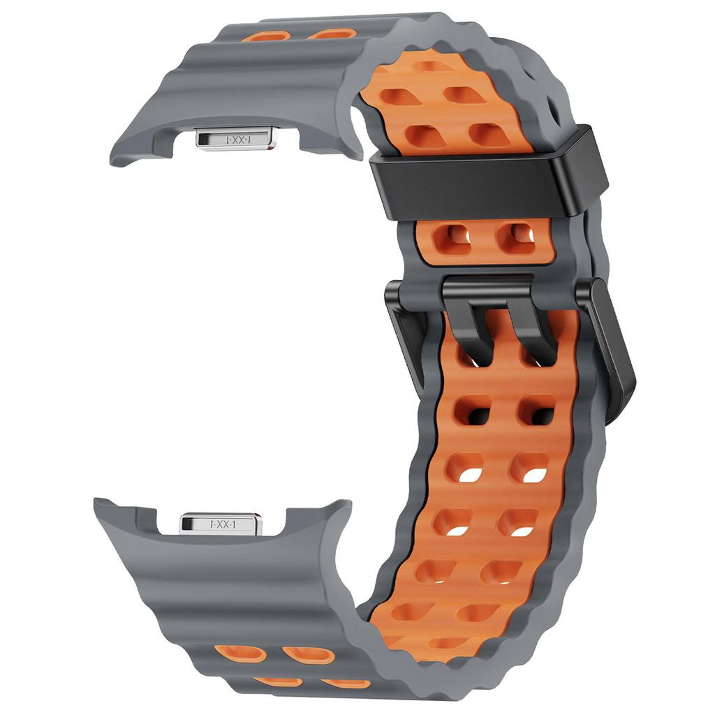 Marine Band for Samsung Galaxy Watch 8/8 Classic Ocean Strap Two-tone Silicone Band for Galaxy Watch 8 40 44mm Sport Bracelet