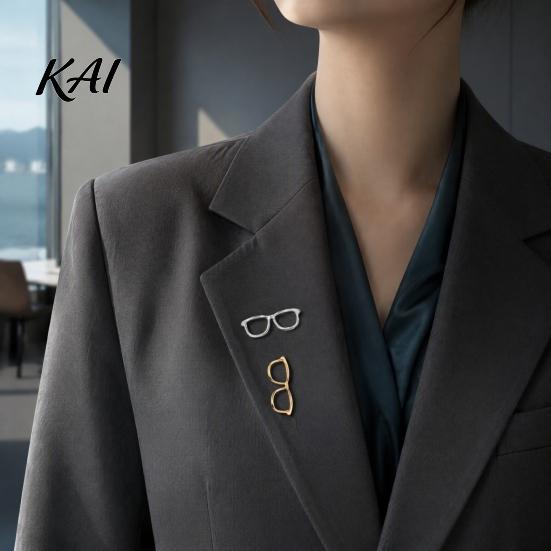 Shirts Accessory Alloy Glasses Brooch for Men Women, Eyeglasses Shape Lapel Suits Decorative Pin, Sweaters Pin