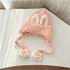 Autumn Winter Warm Hat with Earflap and Chin Strap Ties Cute Cartoon Beanie Cap Soft Bonnet Warm Headwear for Kids