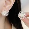 Exaggerated Dandelion Flowers Radiation Stud Earrings for Women Brincos Simple Party Hollow Geometry Jewelry