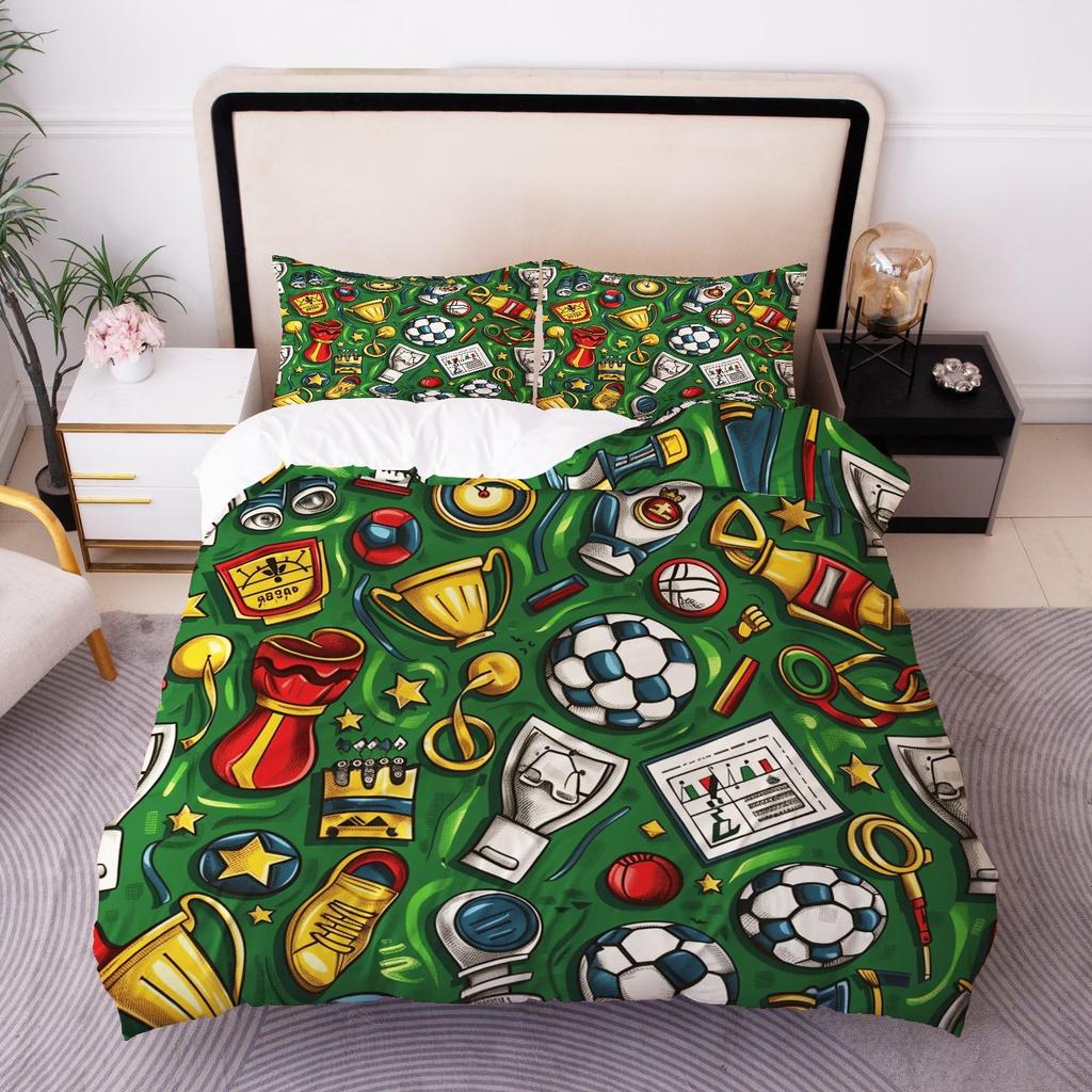 Trophy Duvet Cover Sets For Teens Kids Queen Size Quilt Covers Lightweight Down Room Decor 2 Pillowcases 1 Duvet Cover No Quilt