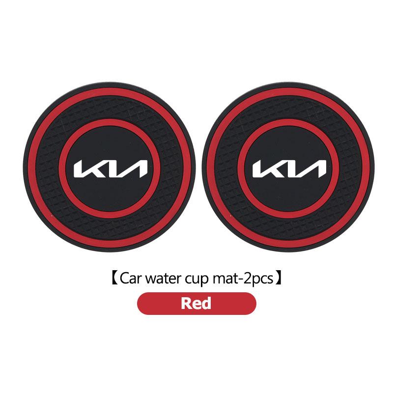 For KIA Car Water Cup Slot Car Coaster Decoration Anti Slip Mat Pad Rio K5 K2 Sportage Ceed Sorento Picanto Stinger Soul  VU8