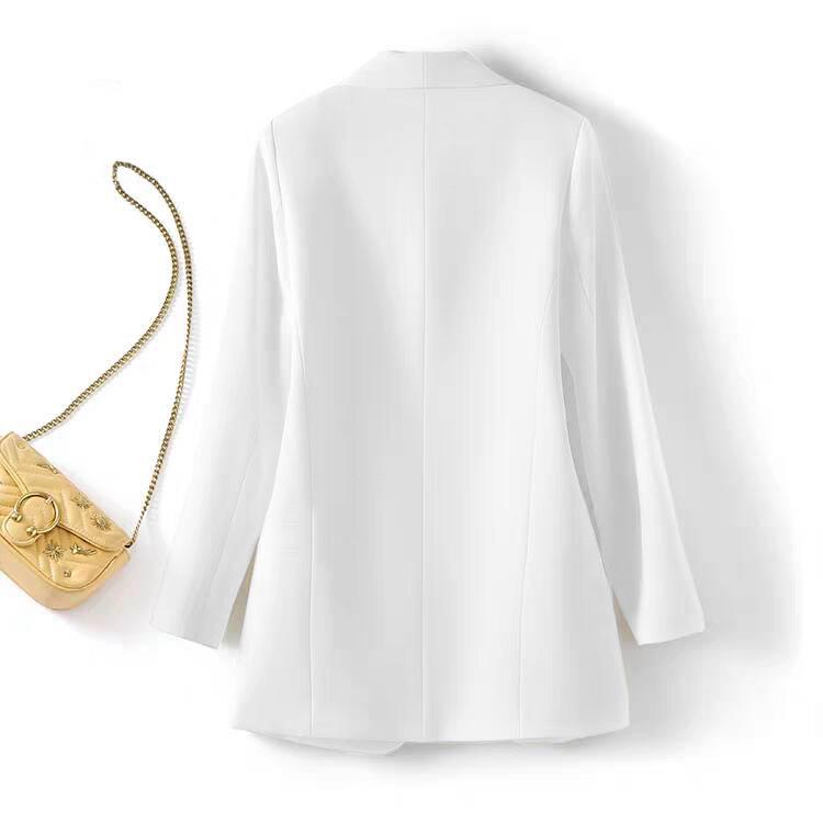 2025 Women's Slim Fit Lapel Suit - Solid Color, Spring/Autumn, Elegant Commute Style