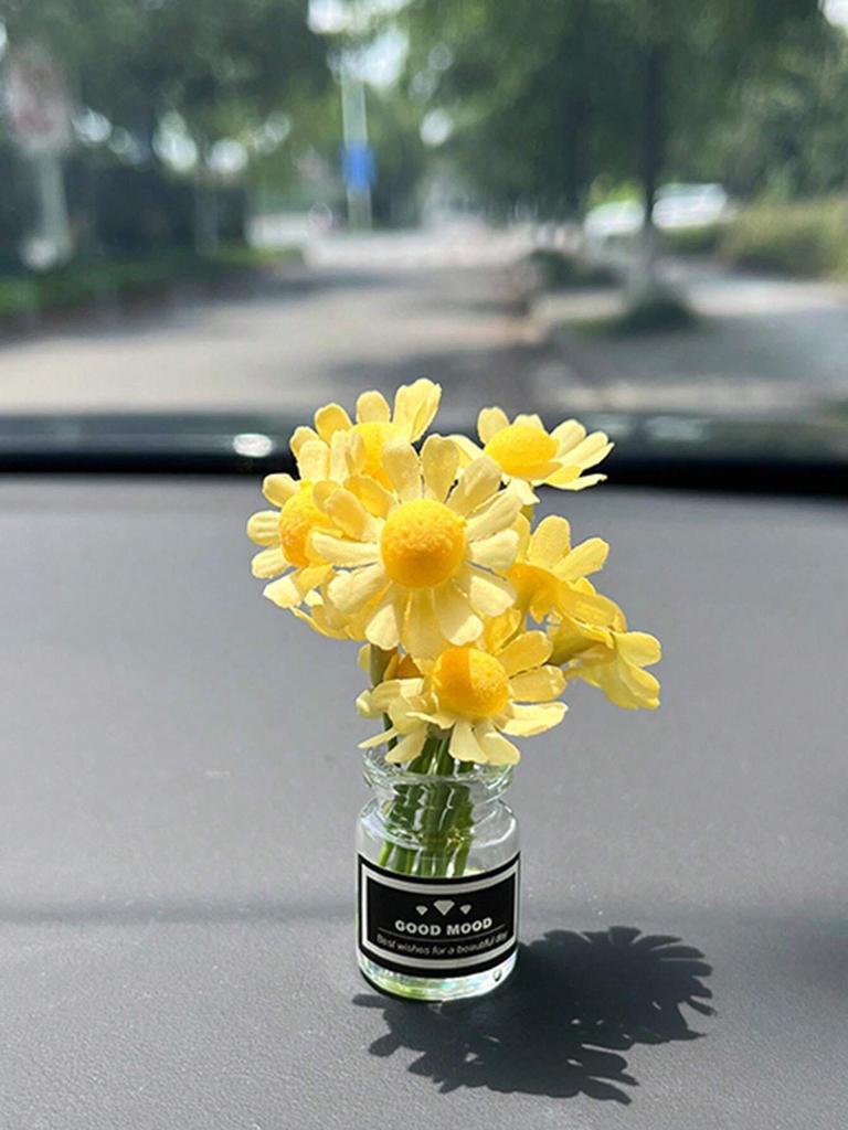 1pc Car Ornament Mini Vase Flower Interior Decoration Center Console Decoration