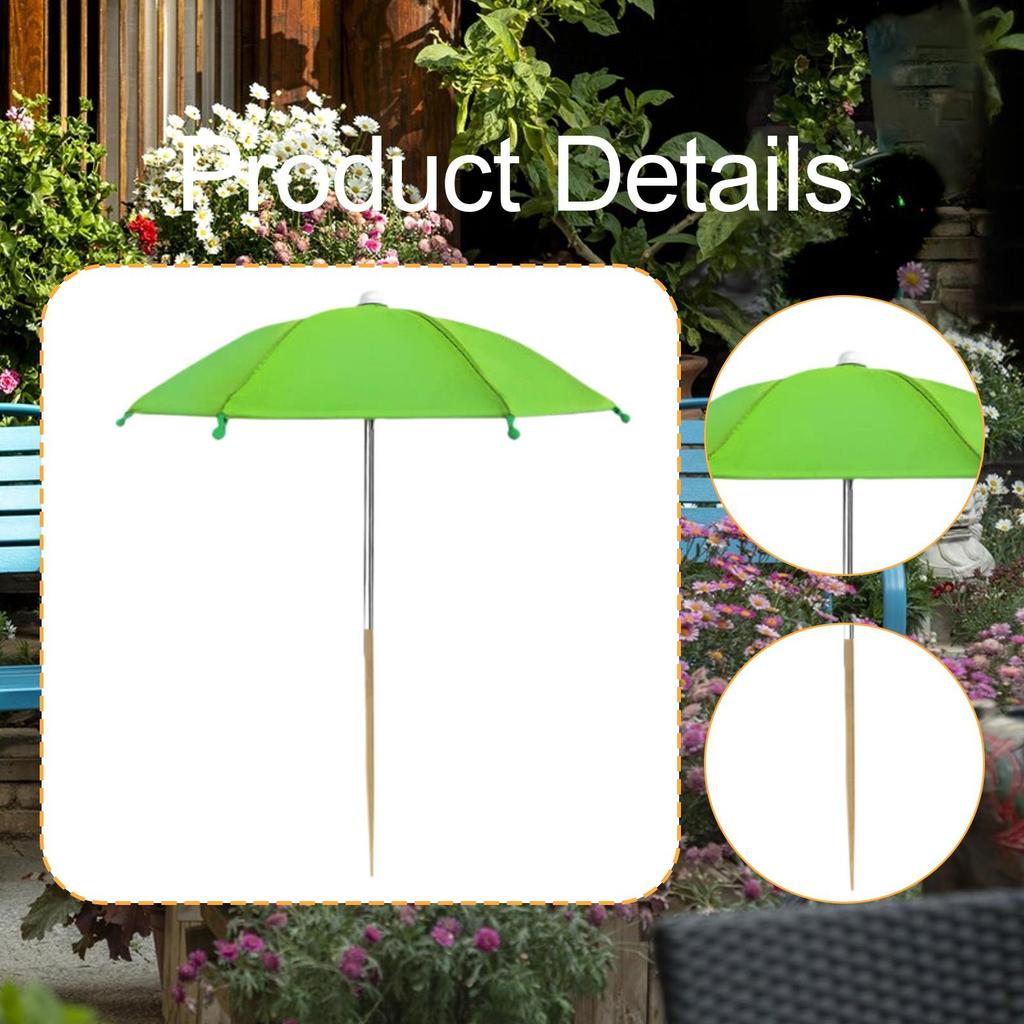 Plant Umbrella with Steel Frame Protection Weatherproof Shade Parasol for Patio Potted Flowers