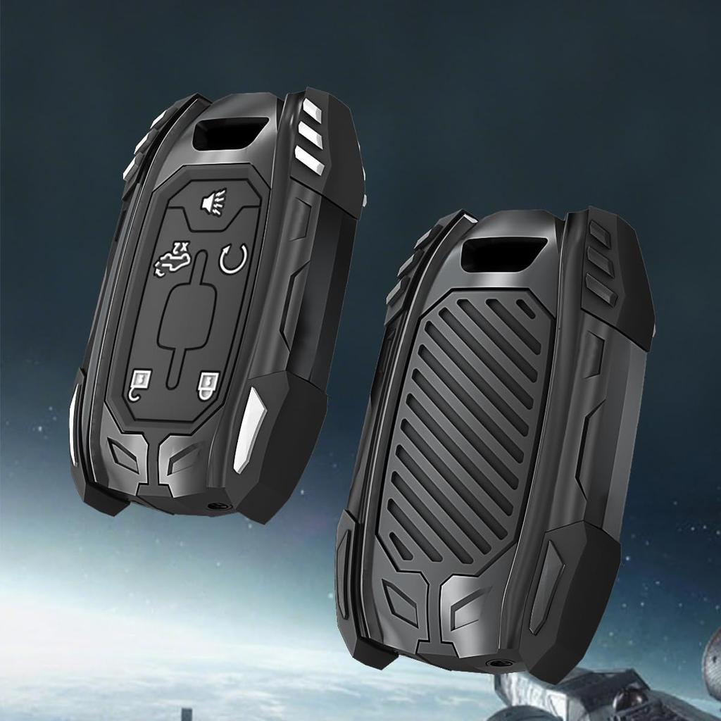 Egreat Zinc Alloy Key Fob Case Cover For GMC Sierra, Chevy Silverado 1500 2500HD 3500HD , Key Fob Shell Keychain Holder Remote Key Protector