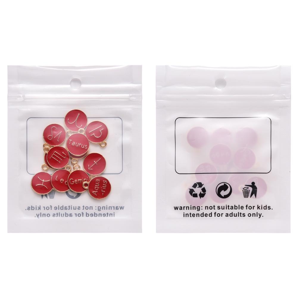 12 Constellation Drip Oil Charm Bracelet & Necklace Pendants - Alloy DIY Jewelry Accessories