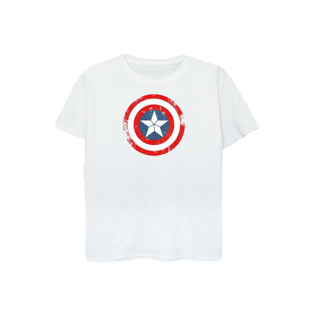 Marvel Womens/Ladies Captain America Civil War Distressed Shield Cotton T-Shirt