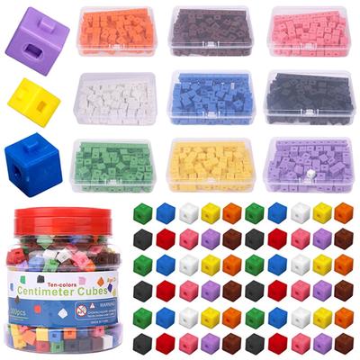 Cubes d'assemblage Jouets Mathématiques Montessori Blocs Numériques Apprentissage Compteur Décimal Supports Pédagogiques Jouet Éducatif Sensoriel Pour Enfants