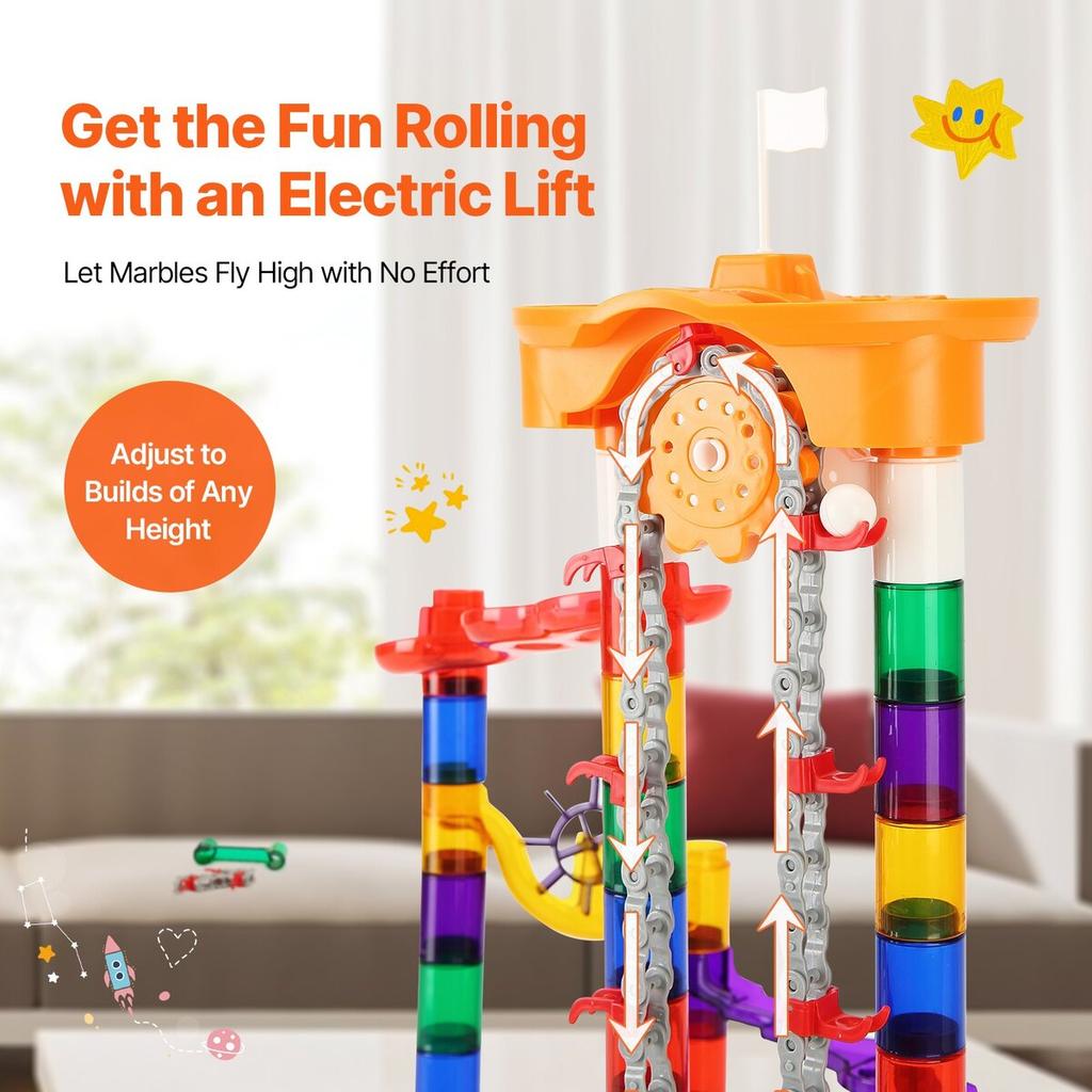 Marble Run Set 153 PCS with Motorized Elevator Educational Gift for Kids