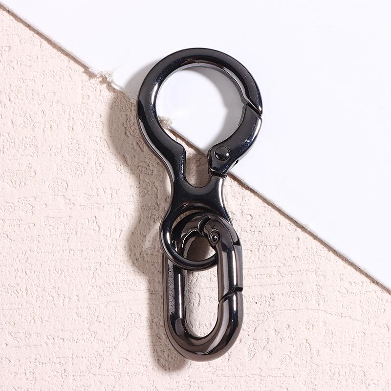 1/3Pcs Double Opening Swivel Clasp Clips Metal Spring Snap Hooks With Key Ring For Diy Keychains Craft Accessories