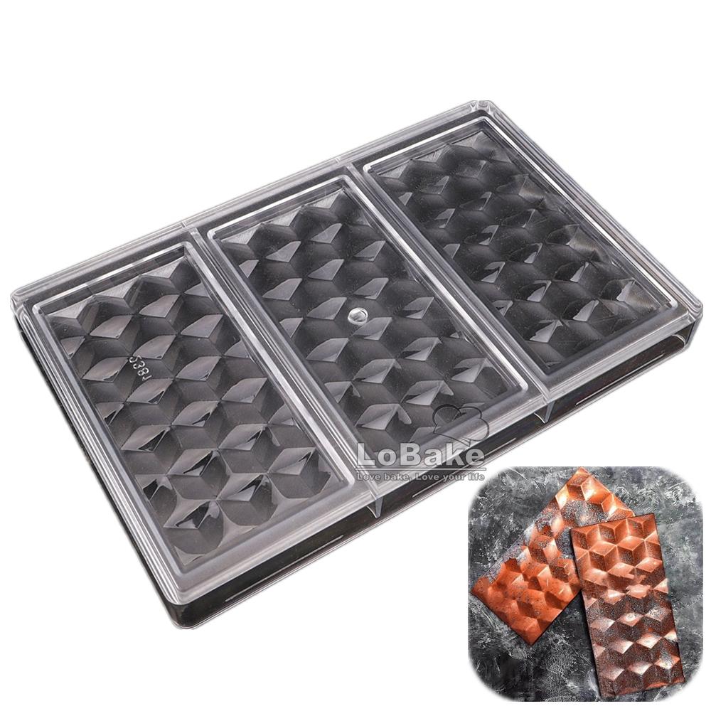 Big Size Rectangle Cube Water Flow Design Check Shape Chocolate Mold Candy Fondant Sugarcraft Molds DIY Bakery Gadgets
