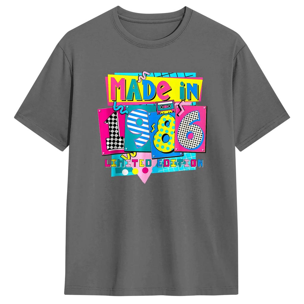 Made in 1986 Limited Edition 40th Birthday Party T Shirts Cotton Top Tees Streetwear Short Sleeve T Shirt O Neck Hip Hop Tshirt
