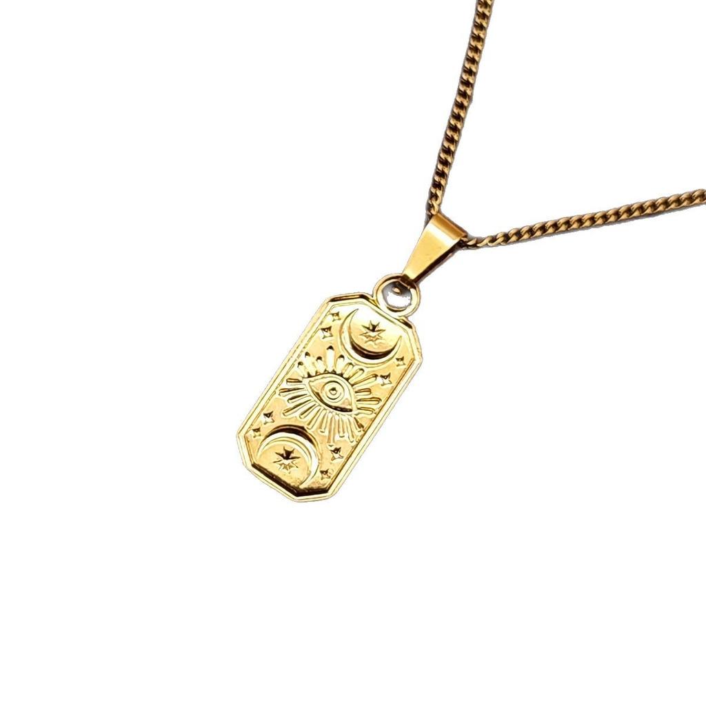 Fashionable Luxury and Niche Accessory - Devil's Eye Stainless Steel Vacuum Electroplated Pendant Necklace