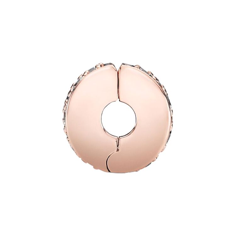 Pandora Elegant Sparkling Silicone Fixed Clip Cubic Zirconia Pendant Women pendant Rose-Gold 781817CZ Box,Rose Gold