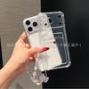 Japanese and Korean Bow Love Mobile Phone Chain iPhone11/12/13/14/15/16/17 ProMax Protective Case