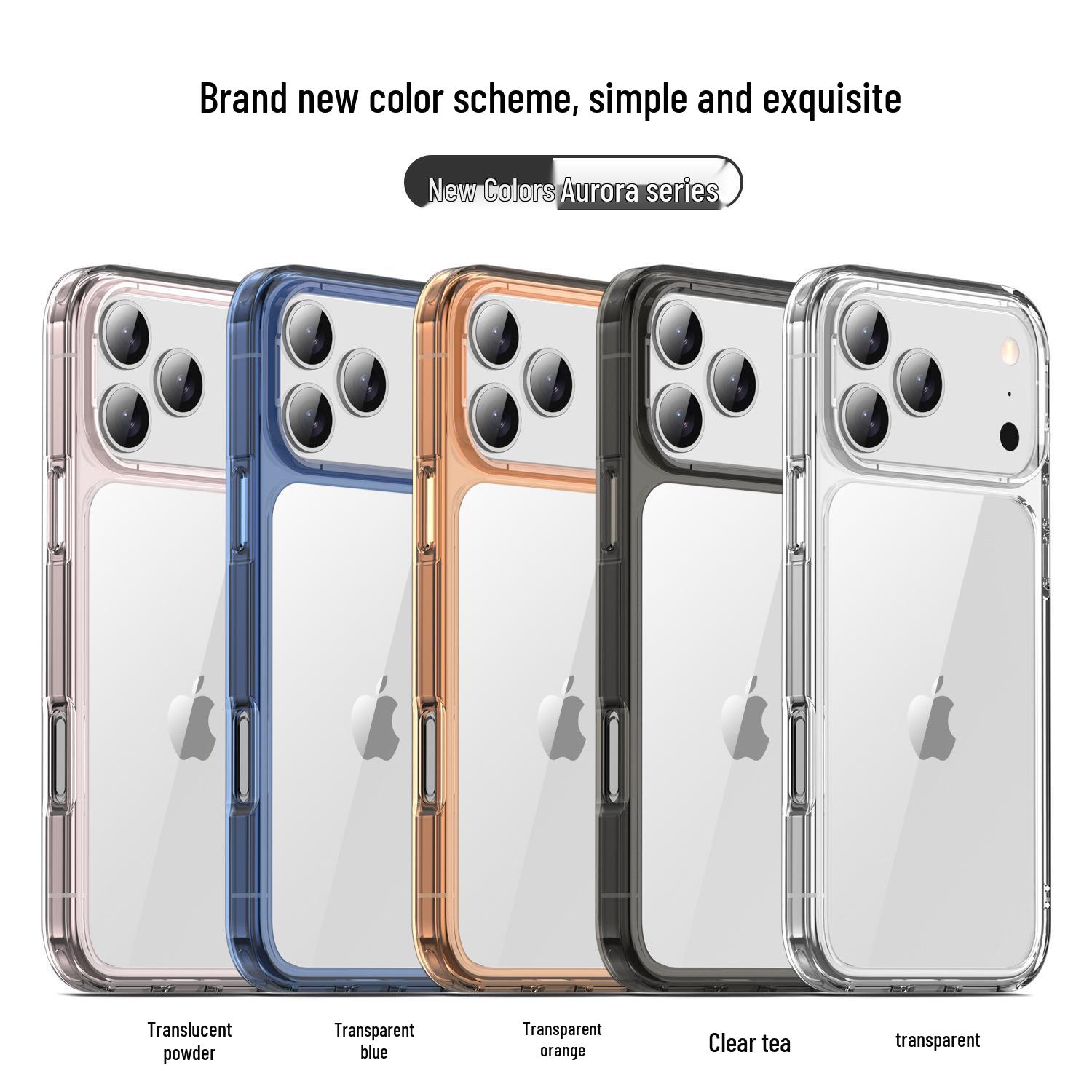 Clear Anti-drop Protective Case for Apple 17 Pro Max & 17 Air, High Transparency with Large Holes iPhone 17 Air оранжевый/прозрачный